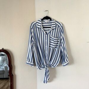 Lost + Wonder blue stripe button-up